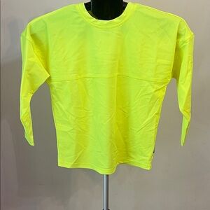 NWOT Spirit Jersey Neon Yellow Long Sleeve Rash Guard Shirt
